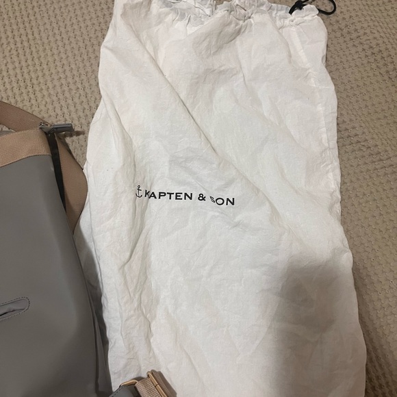 Kapten & Son Gray and Tan vegan leather Backpack or diaper bag